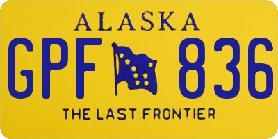 AK license plate GPF836