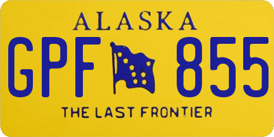 AK license plate GPF855