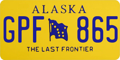 AK license plate GPF865