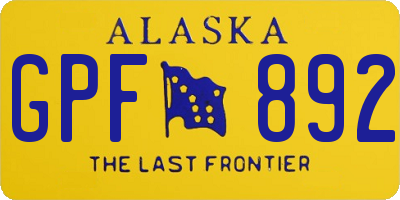 AK license plate GPF892