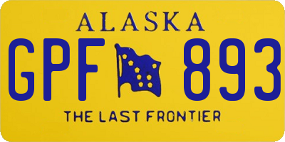 AK license plate GPF893