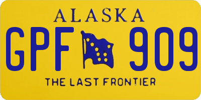 AK license plate GPF909