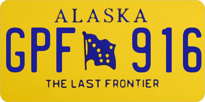 AK license plate GPF916