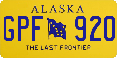 AK license plate GPF920