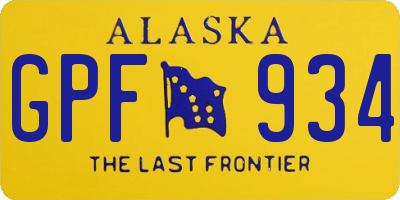 AK license plate GPF934