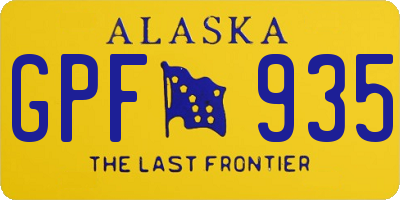 AK license plate GPF935