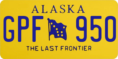 AK license plate GPF950