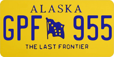 AK license plate GPF955