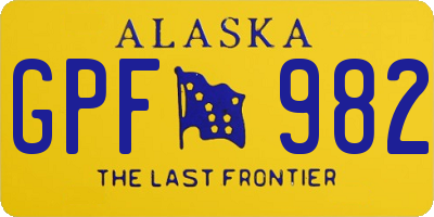 AK license plate GPF982