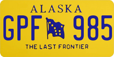 AK license plate GPF985
