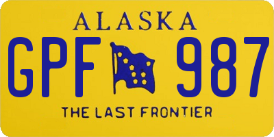 AK license plate GPF987