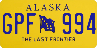 AK license plate GPF994