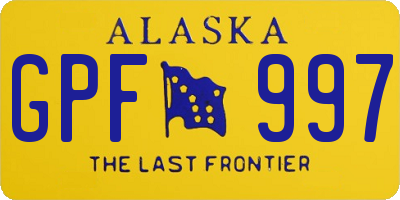 AK license plate GPF997