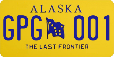 AK license plate GPG001