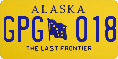 AK license plate GPG018