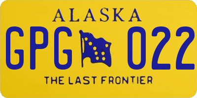 AK license plate GPG022