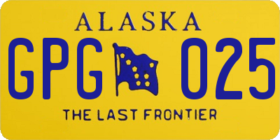 AK license plate GPG025