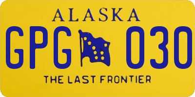 AK license plate GPG030