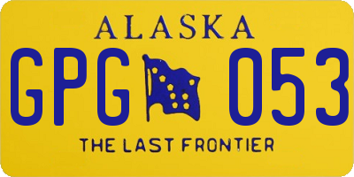 AK license plate GPG053