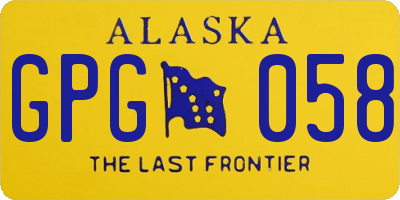 AK license plate GPG058