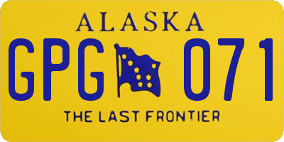 AK license plate GPG071