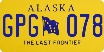 AK license plate GPG078