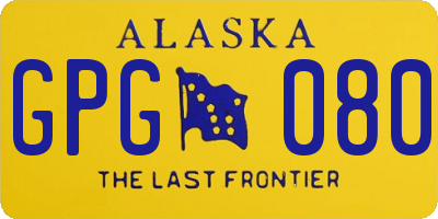 AK license plate GPG080