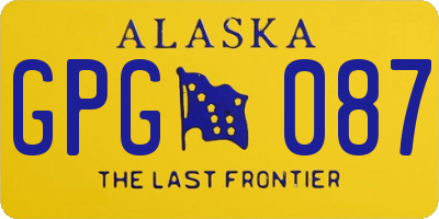 AK license plate GPG087