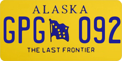 AK license plate GPG092