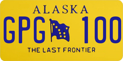 AK license plate GPG100