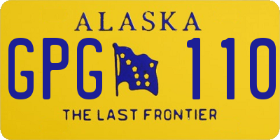 AK license plate GPG110