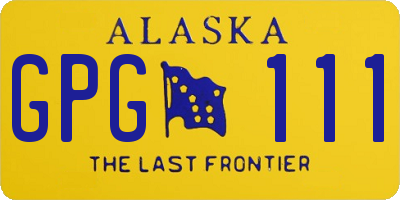 AK license plate GPG111