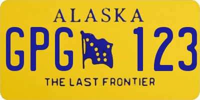 AK license plate GPG123
