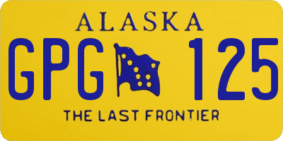 AK license plate GPG125