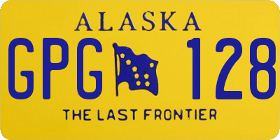 AK license plate GPG128