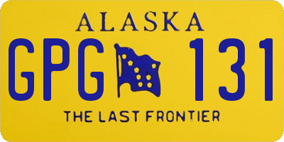 AK license plate GPG131