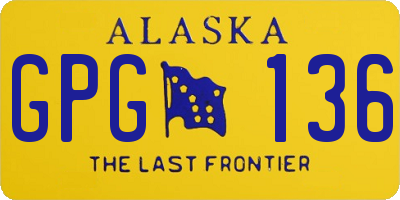 AK license plate GPG136