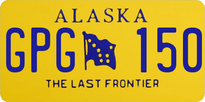 AK license plate GPG150