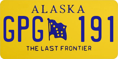 AK license plate GPG191