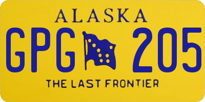 AK license plate GPG205