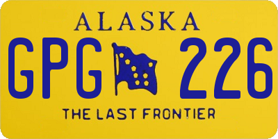 AK license plate GPG226