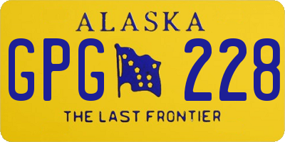 AK license plate GPG228
