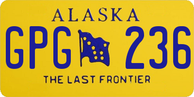 AK license plate GPG236