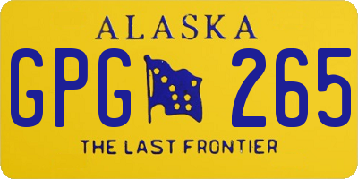 AK license plate GPG265