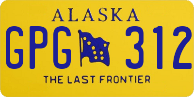 AK license plate GPG312