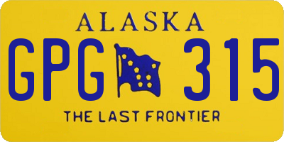 AK license plate GPG315