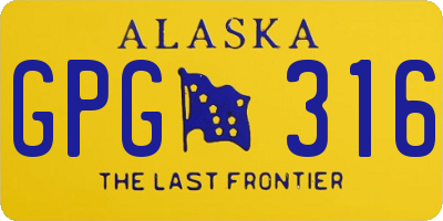 AK license plate GPG316