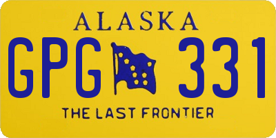 AK license plate GPG331
