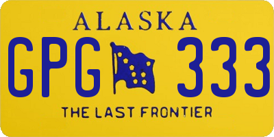 AK license plate GPG333