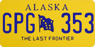 AK license plate GPG353